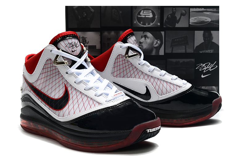 New Nike Lebron 7 Retro White Red Black Shoes